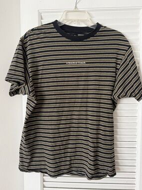 Cotton On ‘Strange Times’ black and yellow striped t-shirt Size M